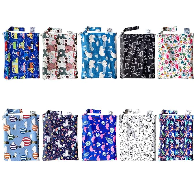 Flock Three Waterproof Baby Diaper Changing Pad with Storage Bag (28.7" X 19.7") Washable Wipeable Reusable Leak Proof Diaper Travel Mat Station Changing Mattress Liner Cribs Bed Cover, Cats