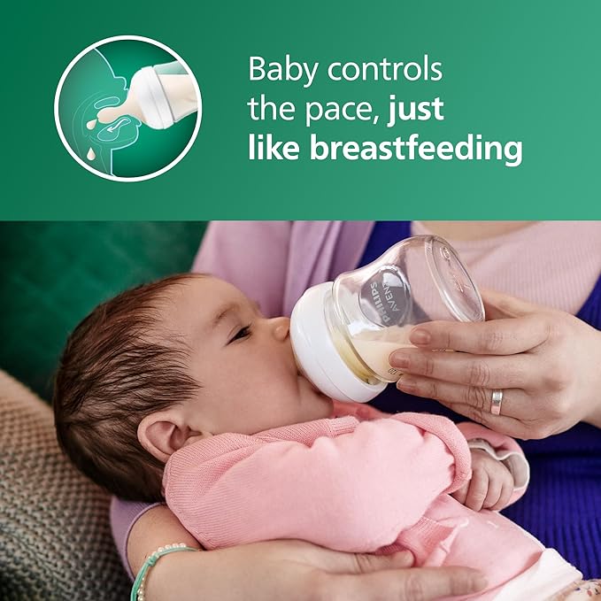 Philips Avent Glass Natural Bottle with Natural Response Nipple, Baby Gift Set, SCD858/01