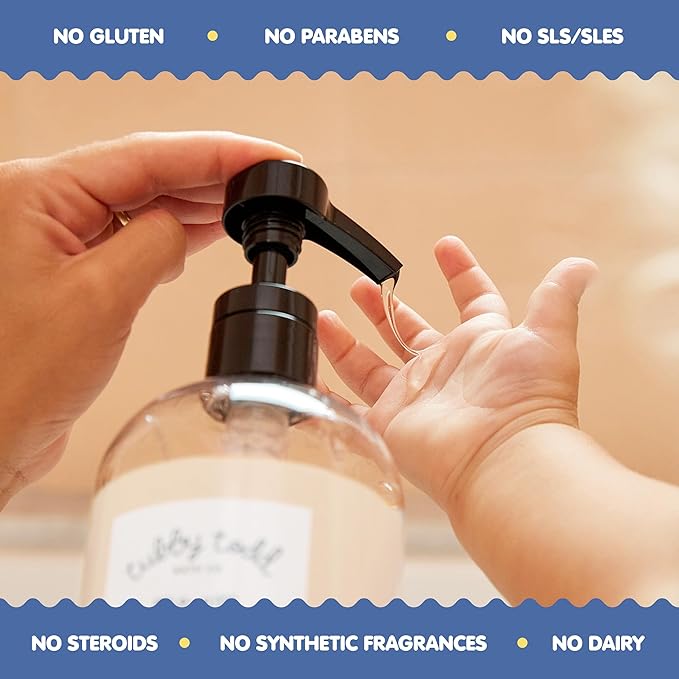 TUBBY TODD Bubble Bath for Kids, Toddlers & Babies - Hypoallergenic, Non-Irritating Sensitive Skin Bubble Bath - 2 Pack, 25 fl oz & 8 fl oz - Fragrance Free