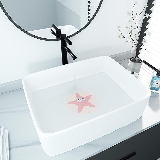 Bathtub Drain Stopper Cover - Silicone Bath Tub Stopper, Shower Drain Stopper, Drain Cover, Flat Drain Plug for Kitchen, Bathtub and Laundry, Cute Bathroom Accessories, 6 Inches, Pink