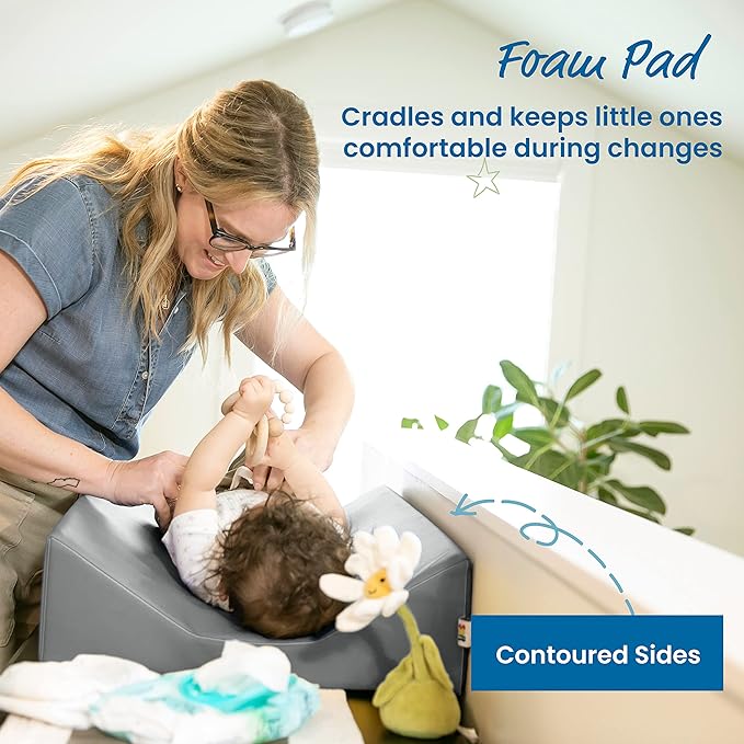 ECR4Kids SoftZone Baby Changing Pad, Contoured, Grey