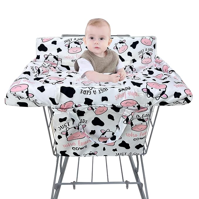 Shopping Cart Cover for Baby,2-in-1 Baby Cart Covers with Portable Cloth Bag Cart Seat Pad for Babies Grocery Cushion Cover Restaurant,Suitable for All Supermarkets and Restaurants