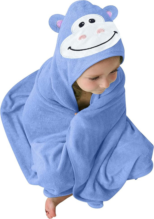 HIPHOP PANDA Hooded Towel - Rayon Made from Bamboo, Bath Towel with Bear Ears for Newborn, Babie, Toddler, Infant - Absorbent Large Baby Towel - Gorilla, 30 x 30 Inch