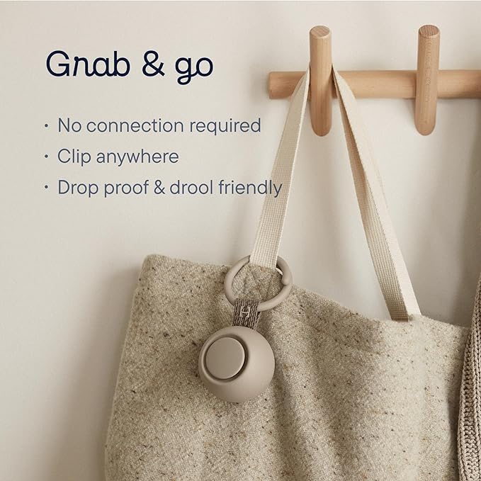 Hatch Go | Portable Sound Machine for Babies and Kids | Sleep Soother | 10 Soothing Sounds | White Noise | Shush | Travel | Registry Gift | Baby Shower | Clips on Stroller | Greige