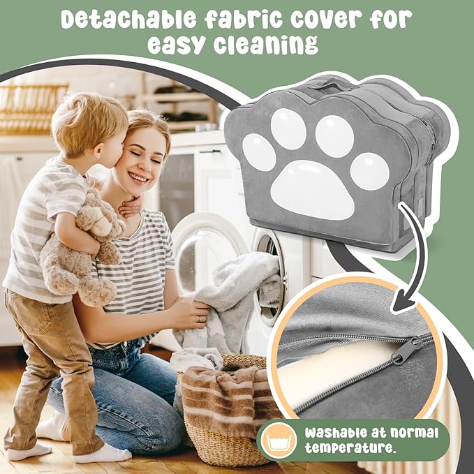 Foldable Portable Toddler Travel Bed,Toddler Floor Bed with Washable Cover for Kids,Soft and Safe (Grey)