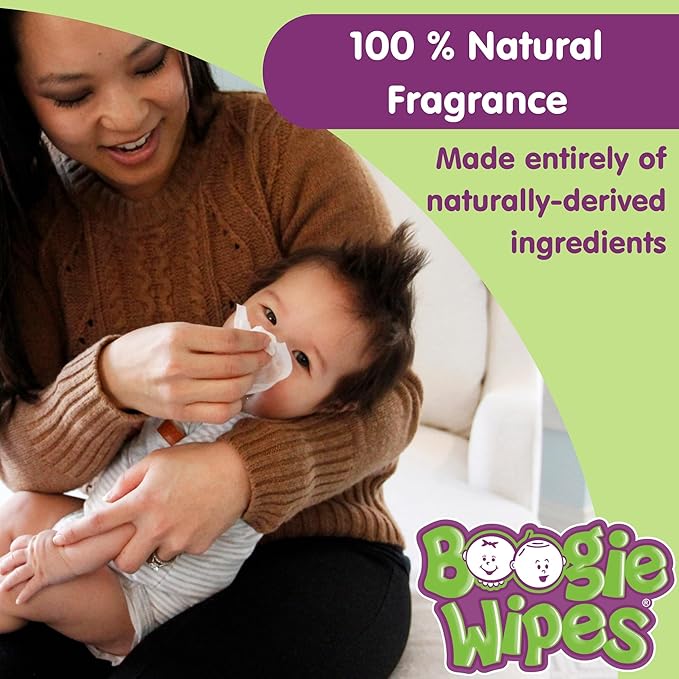 Saline Nose Wipes by Boogie, for Baby & Kids, Face, Hand & Body, Made with Vitamin E, Aloe, and Natural Saline, Fresh Scent, 30 Count (Pack of 12)