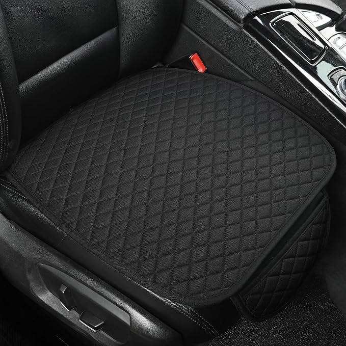 West Llama Linen Car Seat Covers,Bottom Seat Covers for Cars Include 1 Piece Front Driver Seat Pad Mat Universal Fits 90% Vehicles,SUVs,Cars,Sedans(1Piece-Black)