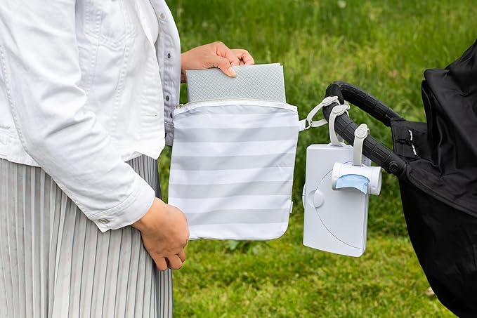 Ubbi On-the-Go Changing Mat with Carrying Bag, Soft and Comfortable Diaper Bag Accessory Must Have for Newborns, Easy to Clean, Portable Changing Pad, Gray