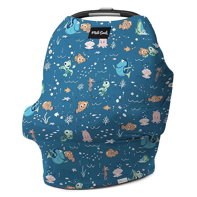 Milk Snob Original Disney Pixar 5-in-1 Baby Cover, Breastfeeding, Car Seat, Carrier, Stroller, High Chair, Shopping Cart, Canopy, Baby Shower Gender Neutral Gifts, Nursing Top (Finding Nemo)
