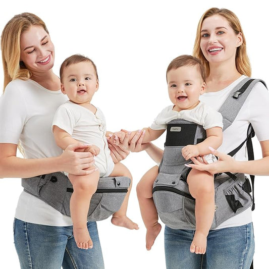Sageky- 2-in-1 Baby Carrier Hip Seat - Front Back Hip Carry - Ergonomic M Seat Posture - Breathable Mesh - Newborn to Toddler 5-45 lbs