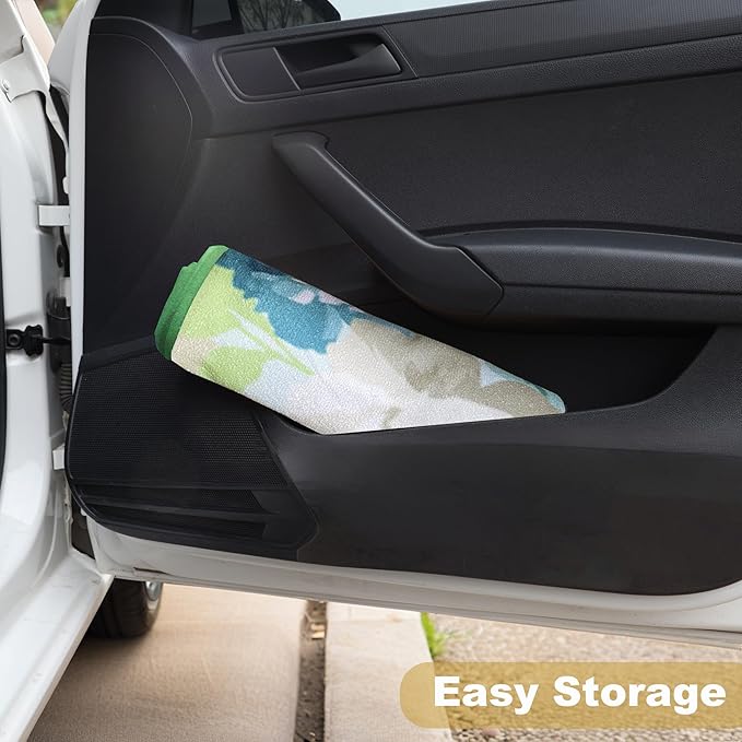 Waterproof Stain Resistant Towel Car Seat Cover，Universal Non-Slip for Car, Truck, SUV, Van Seat for Gym Workout,Swimming,Beach and Workout Outdoor ， Machine Washable (2pcs Flower)
