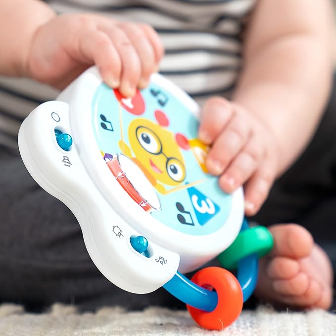 Baby Einstein Tiny Tempo Musical Toy Drum, Ages 3+ Months, Bead Chaser