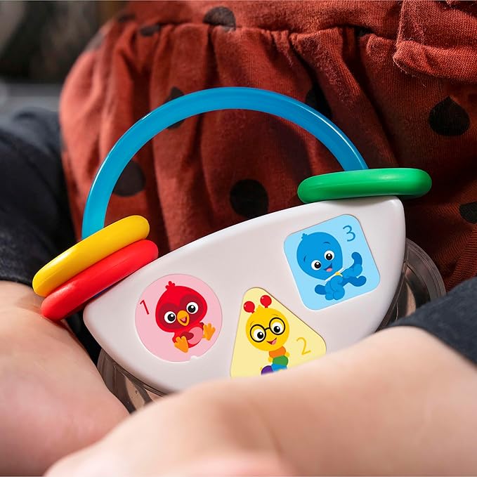 Baby Einstein Tiny Tambourine Musical Toy & Rattle, BPA Free, Take Along, Age 3 Months+