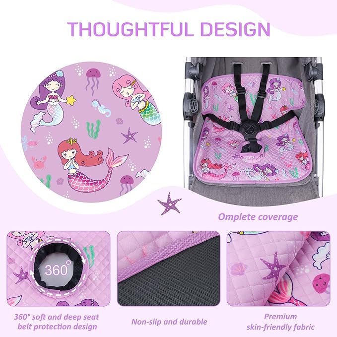 INFANZIA Dry Seat,Car Seat Protector Waterproof Carseat Liner Potty Training Toddlers, Baby and Infants, Piddle Pad for Carseats Strollers (Purple, 2 Packs