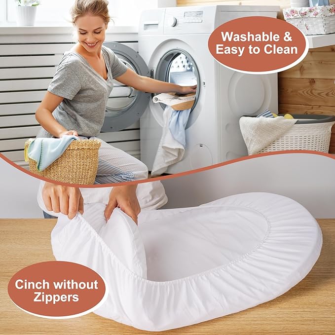 Baby Changing Basket by The Baby Wey, Moses Basket, Foam Basket Pad, 2 Washable Waterproof Pad Covers, Matching Diaper Caddy, Cloth Tote Bag for Traveling, Portable Changing Pad