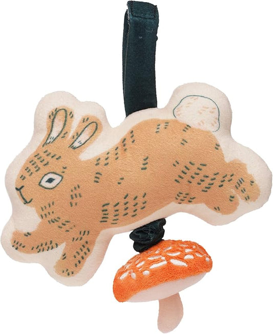 Manhattan Toy Button Bunny Brahm's Lullaby Pull Musical Toy with Baby Chime and Adjustable Fabric Loop for Carriers and Cribs