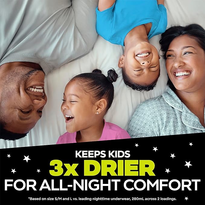 Ninjamas Boys Bedwetting Nighttime Underwear, Size S/M (38-70 lbs), 88 Count, Overnight Protection, Ultra Absorbent, Hypoallergenic