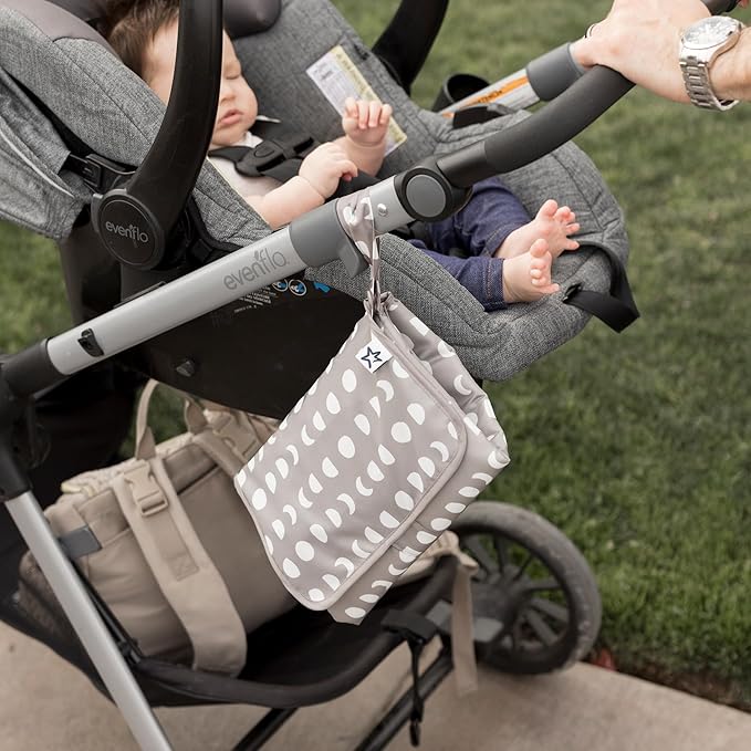 Tiny Twinkle Portable Diaper Changing Pad – Foldable, Waterproof & Compact Travel Changing Mat with Storage | Smart Wipes Pocket for On-The-Go Parents(Luna)