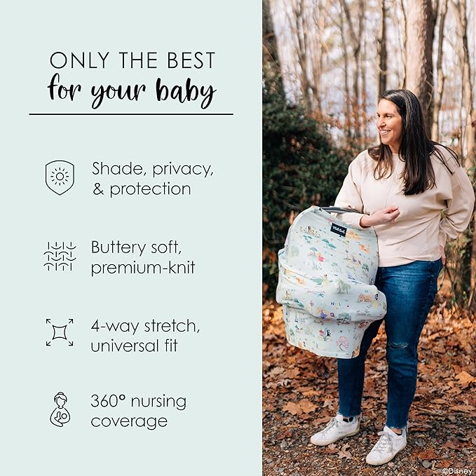 Milk Snob Original Disney Enchanted Kingdoms 5-in-1 Cover, Added Privacy for Breastfeeding, Baby Car Seat, Carrier, Stroller, High Chair, Shopping Cart, Lounger Canopy, Newborn Essentials, Nursing Top