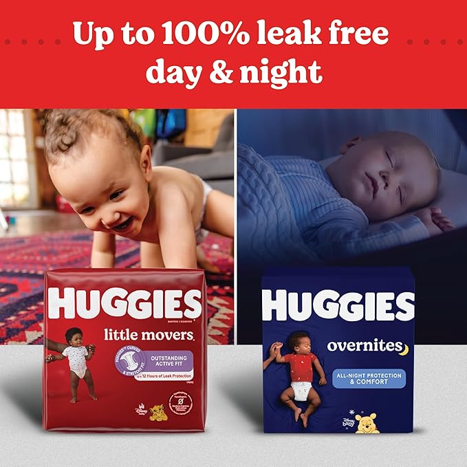 Huggies Size 3 Diapers, Little Movers Baby Diapers, Size 3 (16-28 lbs), 136 Count, Packaging May Vary