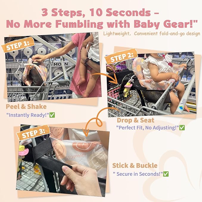 Premium Baby Shopping Cart Cover & High Chair Seat Protector - Universal Fit for Grocery Carts, Restaurant Chairs，Restaurant Seats, and Park Swings-Girl & Boy（Little Bear）