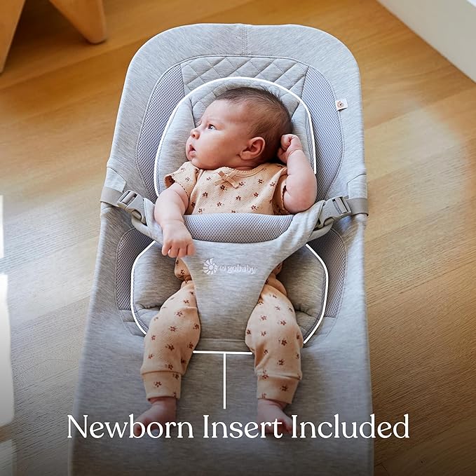 Ergobaby Evolve 3-in-1 Bouncer, Adjustable Multi Position Baby Bouncer Seat, Fits Newborn to Toddler, Soft Olive