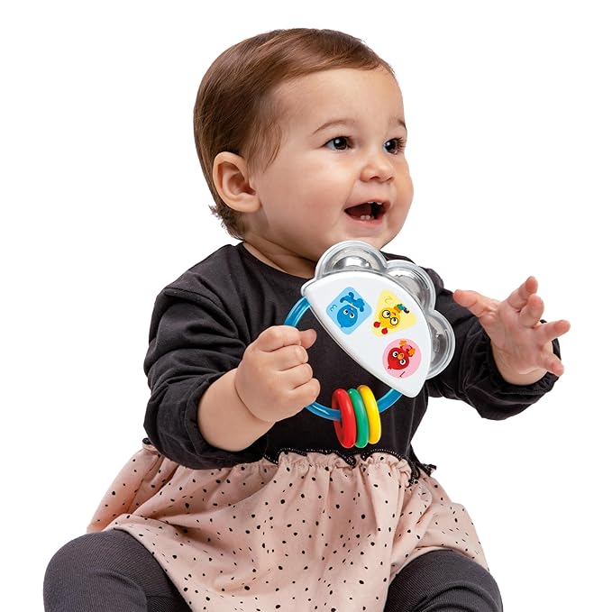 Baby Einstein Tiny Tambourine Musical Toy & Rattle, BPA Free, Take Along, Age 3 Months+