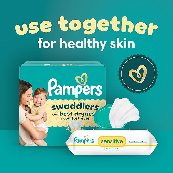 Pampers Swaddlers Diapers, Size 8 (30+ lbs), 60 Count, Absorbent, Keeps Baby Dry and Comfortable, Skin Safe Disposable Baby Diaper (Packaging May Vary)