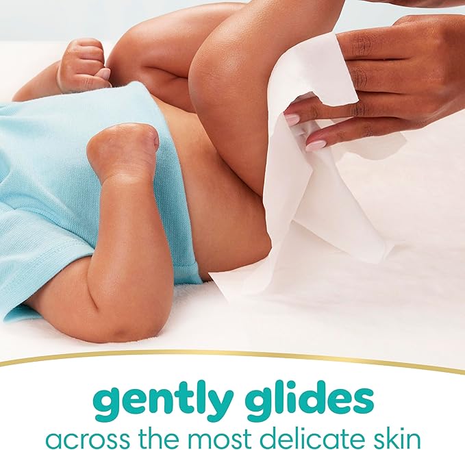 Pampers Baby Wipes Sensitive, Water Based Hypoallergenic and Unscented 504 Total (6 Flip-Top Packs)
