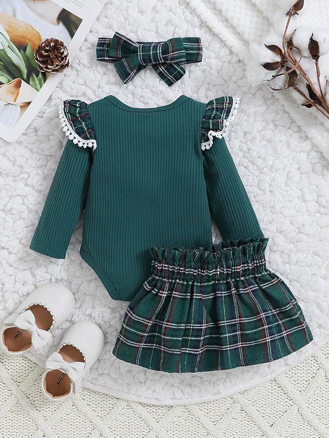 Newborn Infant Clothes Baby Girl Dress Summer Toddler Outfit Cute Girl Romper Skirt Set+Headband