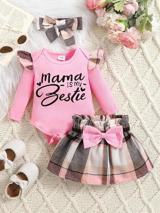 Newborn Infant Clothes Baby Girl Dress Summer Toddler Outfit Cute Girl Romper Skirt Set+Headband