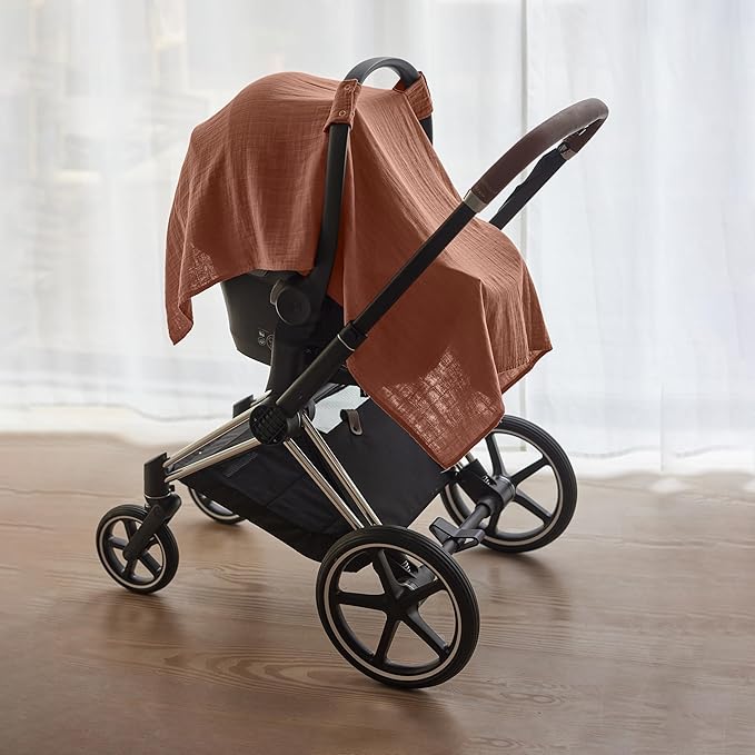 Car Seat Cover Baby - Organic Cotton - Carseat Covers Baby - Carseat Cover - Car Seat Canopy - Carseat Canopy - 100% Muslin Cotton, 43" x 32" (Cedar)