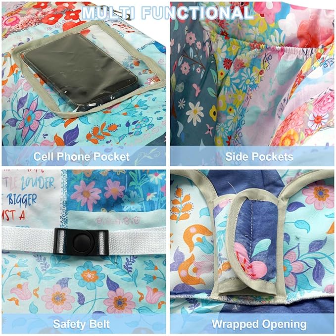 Shopping Cart Cover for Baby 2-in-1 High Chair Cover with Safety Harness Multifunctional Flowers Pattern Cart Covers for Babies Soft Padded Grocery Cart Cover for Baby Boy Girl