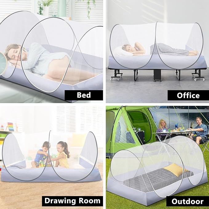 Extra Large Pop Up Mosquito Tent, Portable Foldable Mosquito Net for Bed Camping Travel Patio (78 * 41 * 31inch)