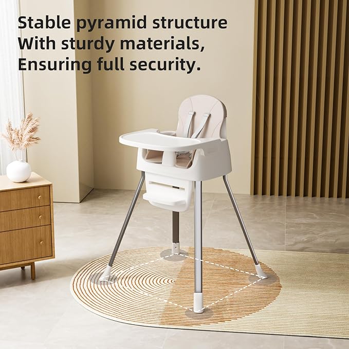 Portable Baby Highchair for Months Infants and Toddlers with 5 Point Harness Convertible Comfortable Seat for Cozy Eating Table Sit Up High Chair and Seats for Sitting Up Back Booster Feeding Chairs