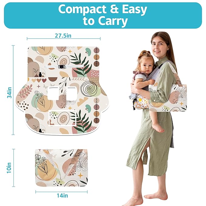 Shopping Cart Cover for Baby,2-in-1 Baby Cart Covers with Portable Cloth Bag Cart Seat Pad for Babies Grocery Cushion Cover Restaurant,Suitable for All Supermarkets and Restaurants