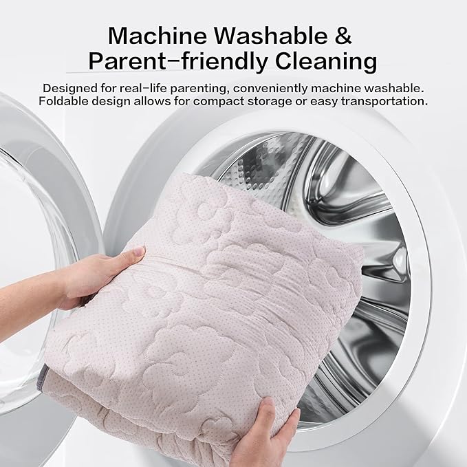 Baby Play Mat 50"x50" Premium Thicker Foam Floor Mat, Bohemian Non-Slip Playpen Mat for Infants & Toddlers, Foldable Machine Washable Crawling Mat