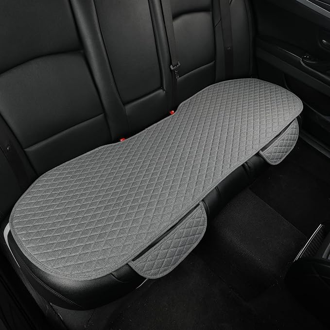 West Llama Linen Car Seat Covers,Bottom Seat Covers for Cars Include 1 Rear Bench Cover Universal Fits 90% Vehicles,SUVs,Cars,Sedans,Gray