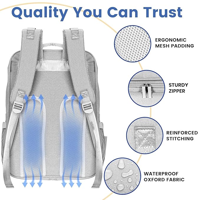 PILLANI Baby Diaper Bag Backpack - Large Bag for Boys & Girls, Waterproof Diaper Backpack - Travel Diaper Bags w/Changing Pad, Baby Registry Search & Shower Gifts - Essentials Must Haves Newborn Stuff