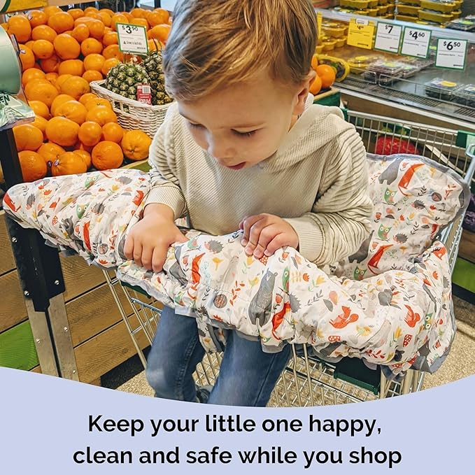 Suessie Shopping Cart Cover and High Chair Cover, Forest Animals