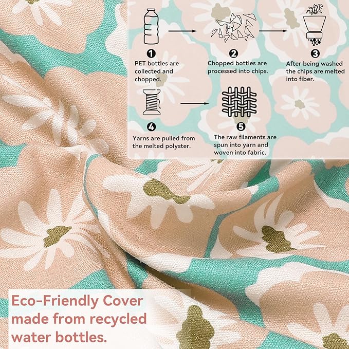 Booty Barrier - Highly Water-Resistant Washable Car Seat Cover for Post-Workout and Kids - Soft, Absorbent, Eco-Friendly Fabric Made from Recycled Water Bottles (Flower Power)