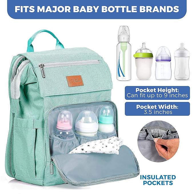 PILLANI Baby Diaper Bag Backpack - Large Bag for Boys & Girls, Waterproof Diaper Backpack - Travel Diaper Bags w/Changing Pad, Baby Registry Search & Shower Gifts - Essentials Must Haves Newborn Stuff