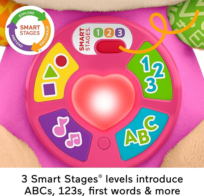 Fisher-Price Baby Toy Laugh & Learn Smart Stages Sis Musical Plush with Lights & Learning Songs for Infants Ages 6+ Months