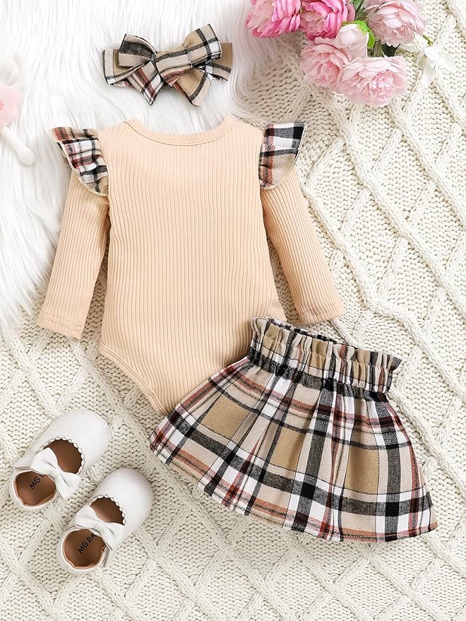 Newborn Infant Clothes Baby Girl Dress Summer Toddler Outfit Cute Girl Romper Skirt Set+Headband