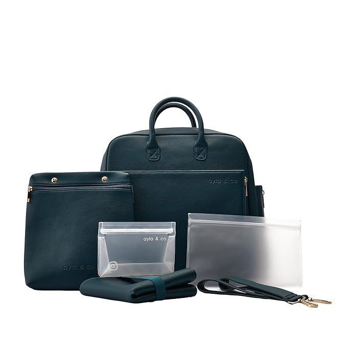 Ayla & Co Full-Size Diaper Bag Backpack, Baby Essentials Cross-Body Changing Bag for Baby Girl/Boy Convertible Straps Portable Tote Bag, Baby Changing Pad, Insulated Pockets & Pouch, Peacock