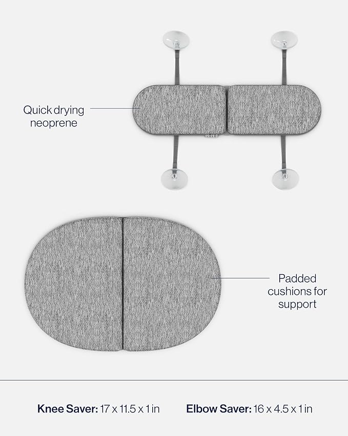 Lalo Bathtime Essentials - Includes Knee & Elbow Saver, Rinse Cup, & Spout Cover - Comfortable & Secure Baby Bath Essentials Made with Safe, Durable Materials and Easy to Clean - Coconut