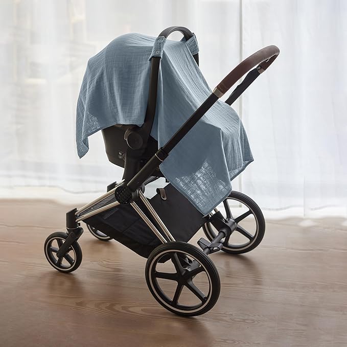 Car Seat Cover Baby - Organic Cotton - Carseat Covers Baby - Carseat Cover - Car Seat Canopy - Carseat Canopy - 100% Muslin Cotton, 43" x 32" (Tradewinds)