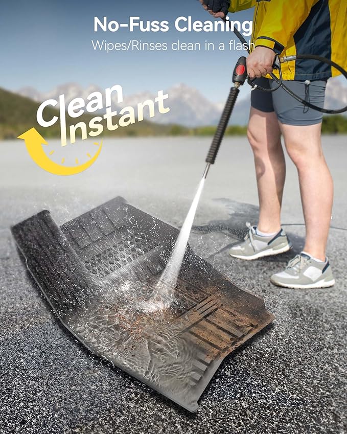 3W Floor Mats&Cargo Liner Fit Land Rover/Range Rover Defender 110 (4 Doors 5 Seat Only) 2020-2024 2025 (Not for Defender 110s/Rubber Flooring), TPE All Weather Custom Fit Floor Liner Full Set, Black