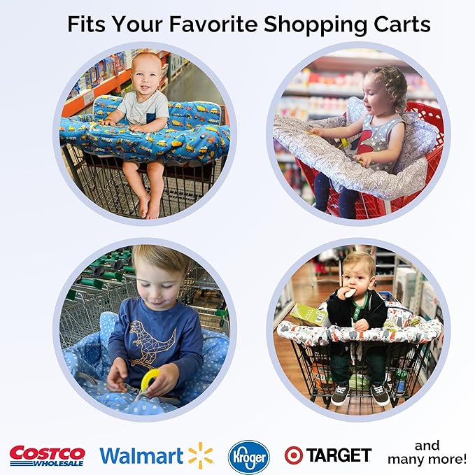 Suessie Shopping Cart Cover and High Chair Cover, Blue Dots