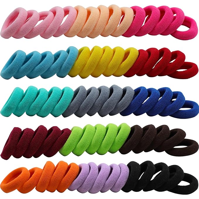 WillingTee Baby Hair Ties,300PCS Nylon Toddler Hair Ties for Girls, Kids Seamless Hair Bands, Girls Elastic Ponytail Holders,Multicolor